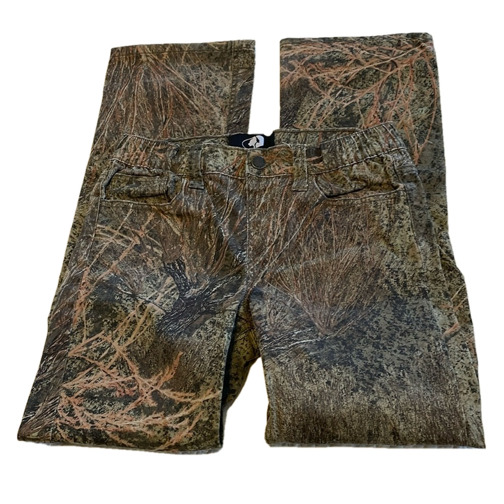 MOSSY OAK Camouflage Print Pants, Girls L, Green Brown